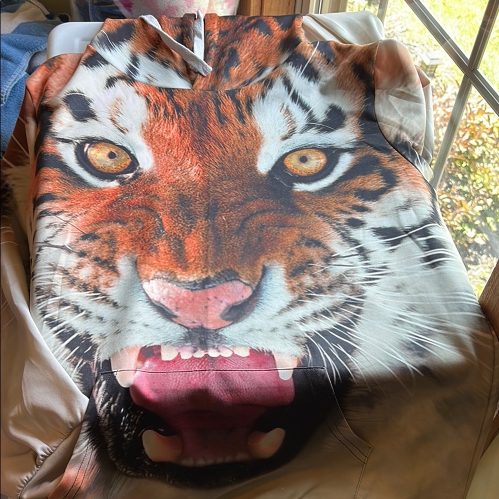 Tiger Print Satin Shirt